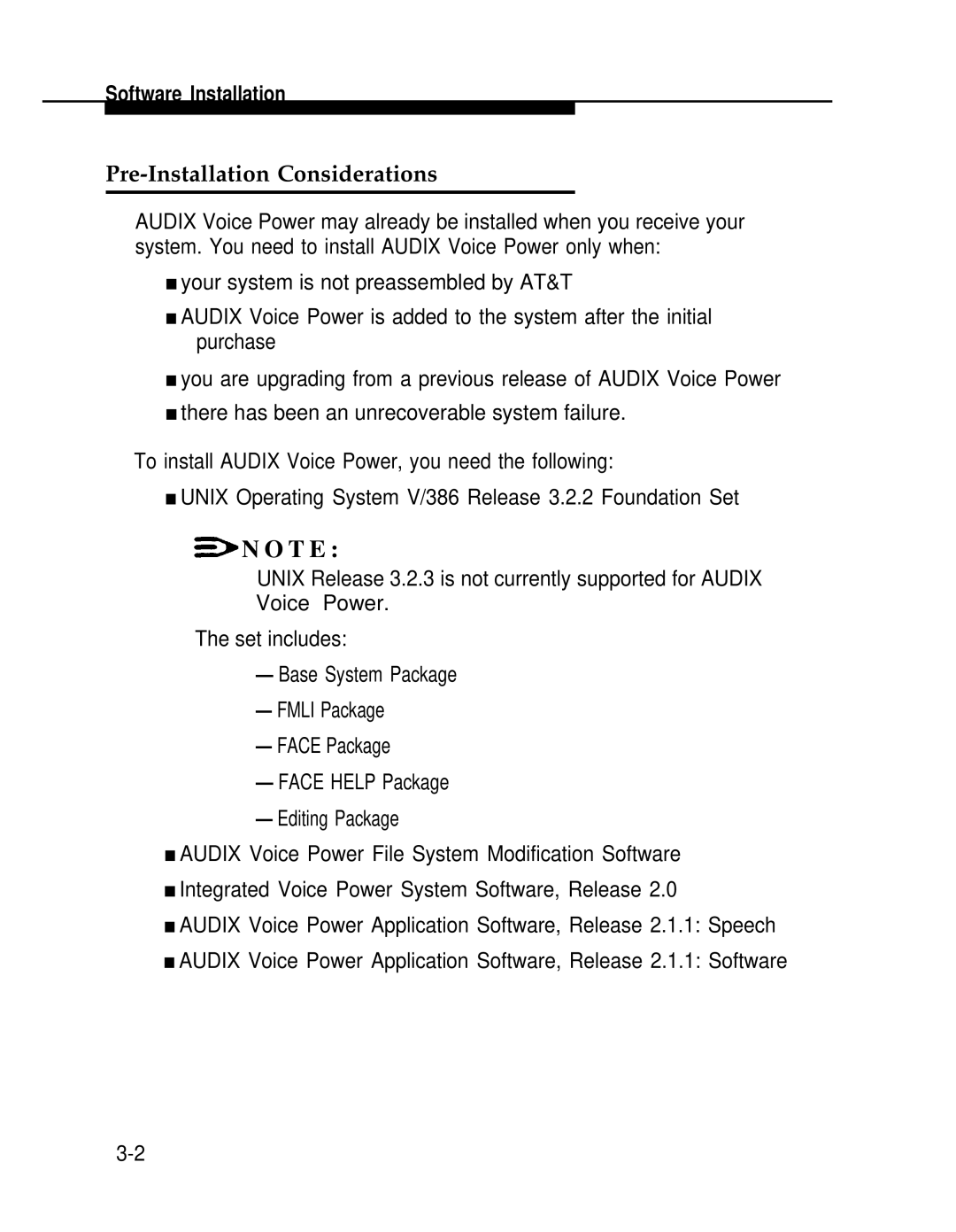 AT&T 2.1.1 manual T E, Pre-Installation Considerations 