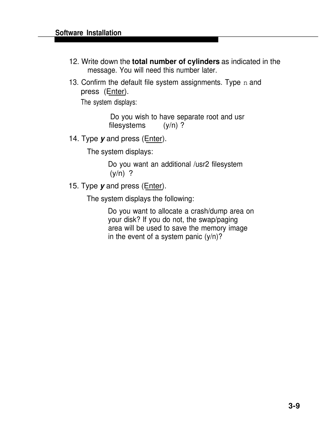 AT&T 2.1.1 manual Type y and press Enter System displays the following 