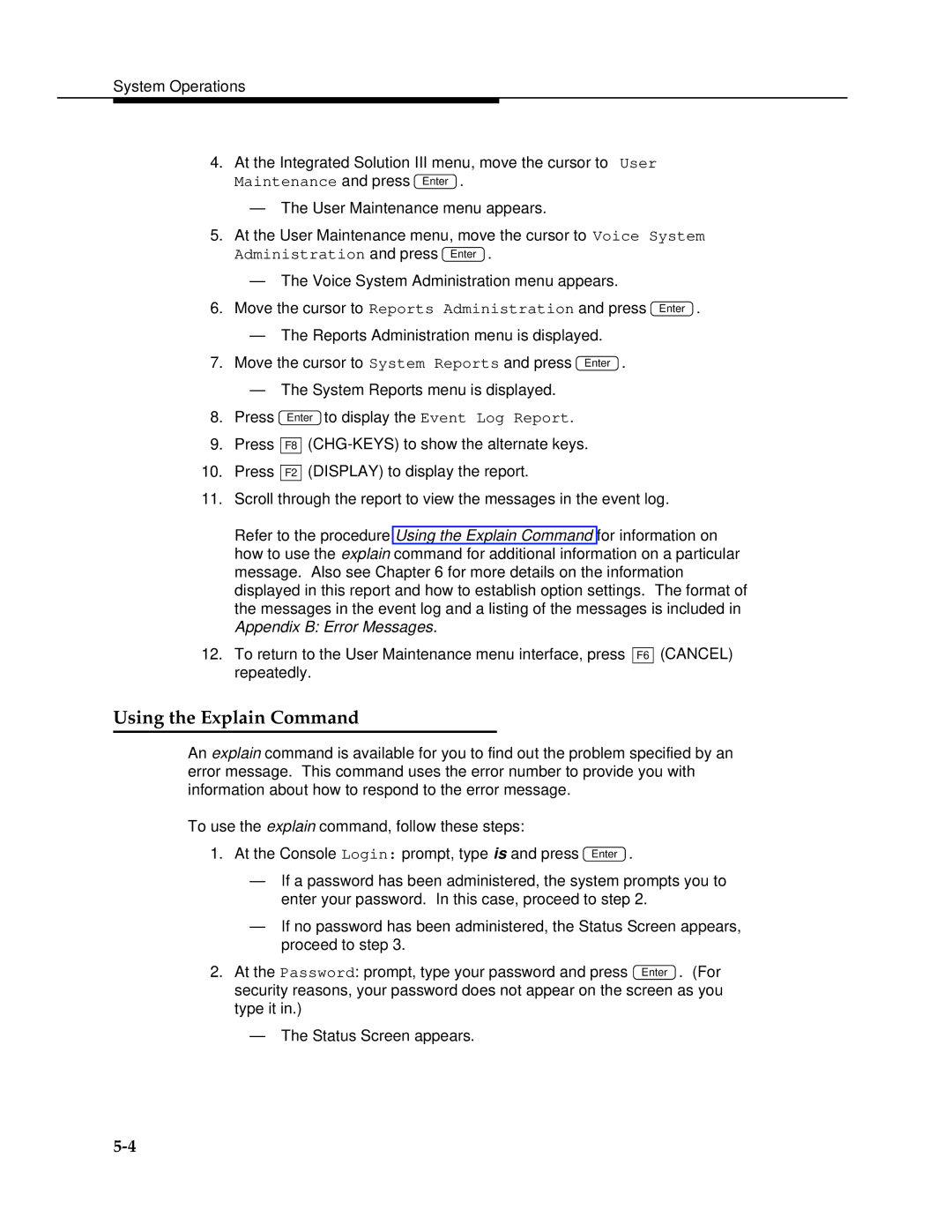 AT&T 2.1.1 manual Using the Explain Command 