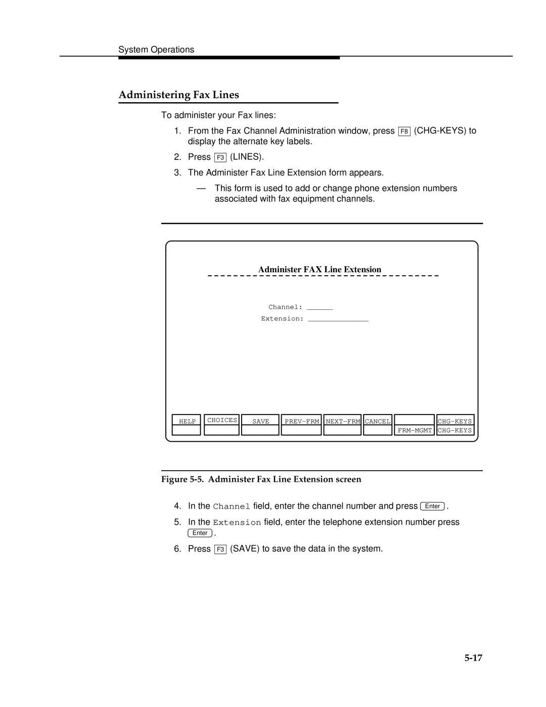 AT&T 2.1.1 manual Administering Fax Lines, Administer FAX Line Extension 