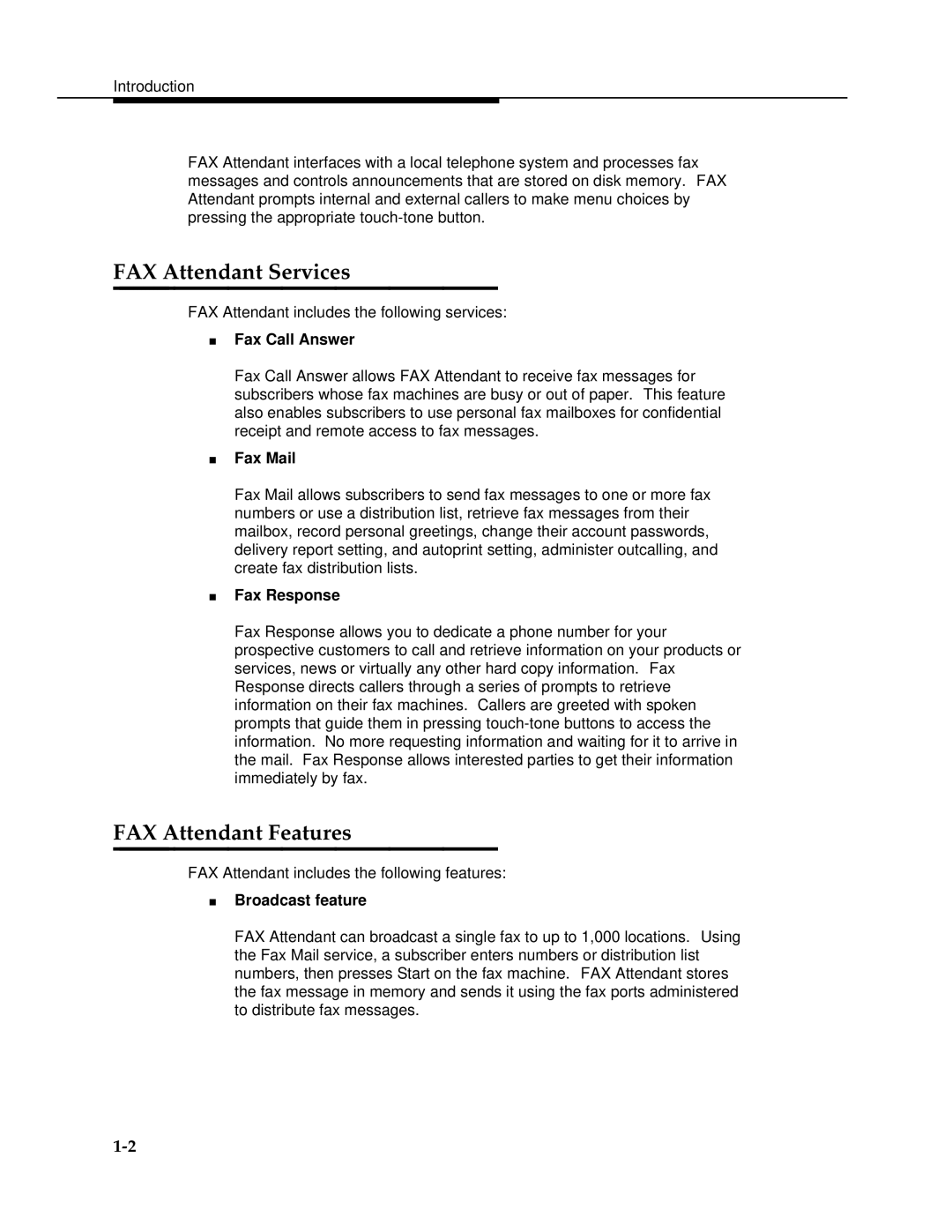 AT&T 2.1.1 manual FAX Attendant Services, FAX Attendant Features 