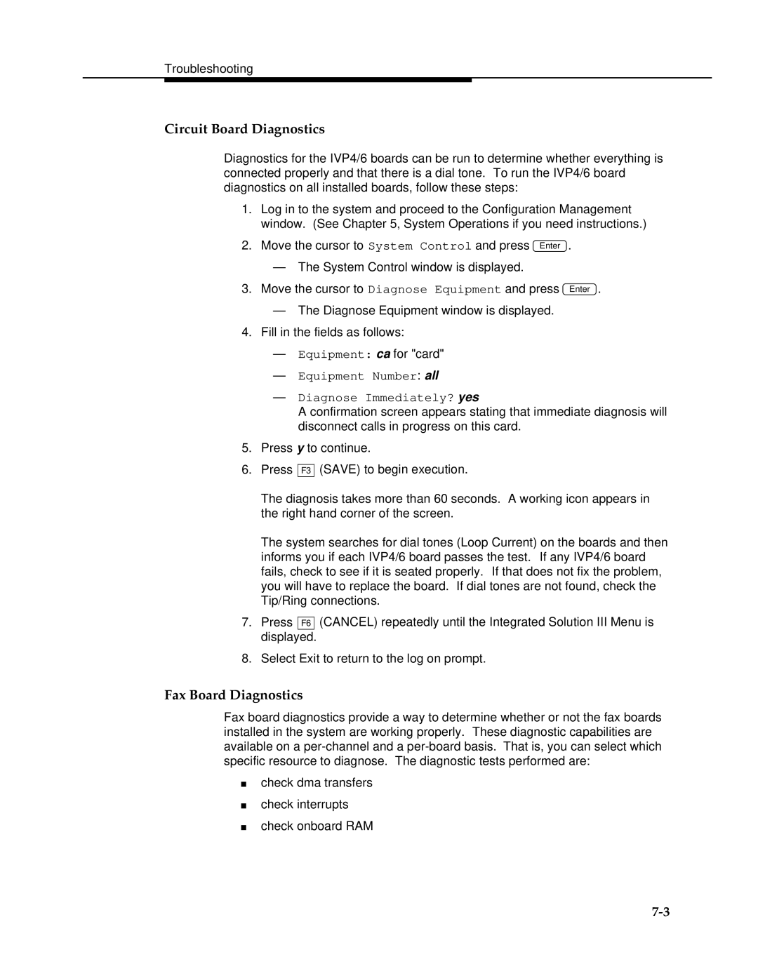 AT&T 2.1.1 manual Circuit Board Diagnostics, Fax Board Diagnostics 