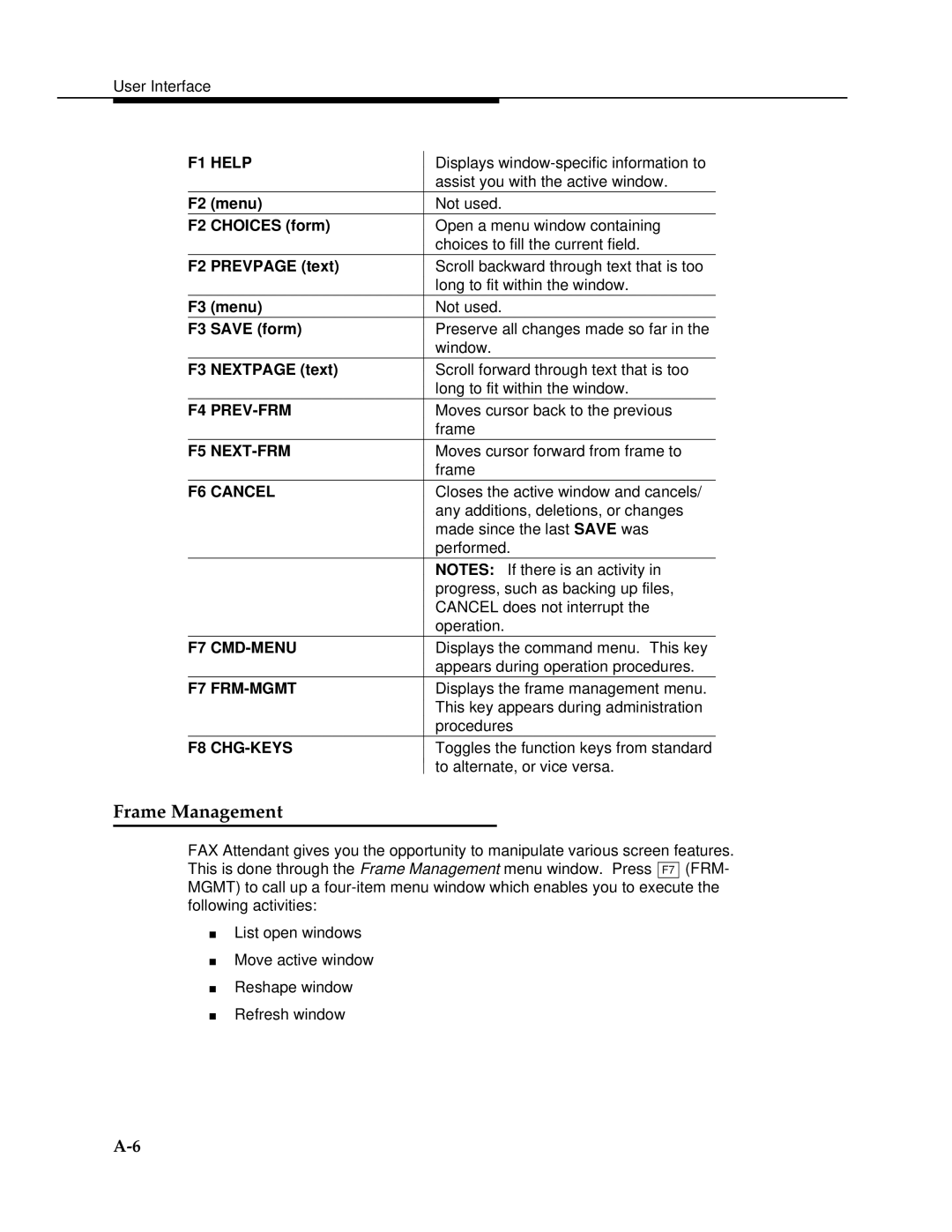 AT&T 2.1.1 manual Frame Management 