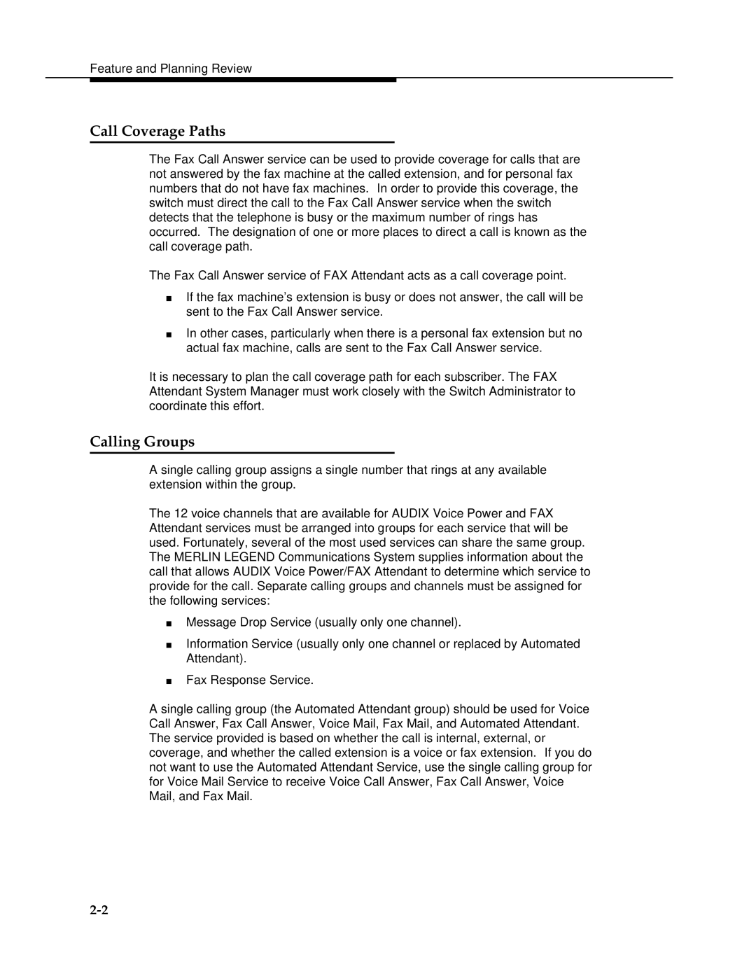 AT&T 2.1.1 manual Call Coverage Paths, Calling Groups 