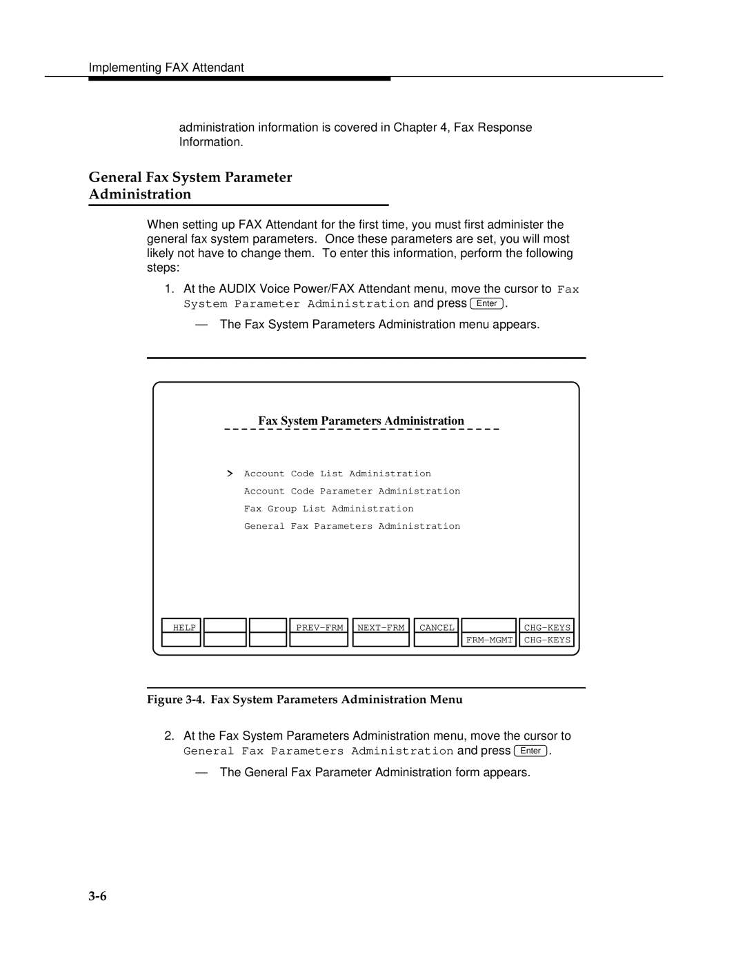 AT&T 2.1.1 manual General Fax System Parameter Administration, Fax System Parameters Administration 