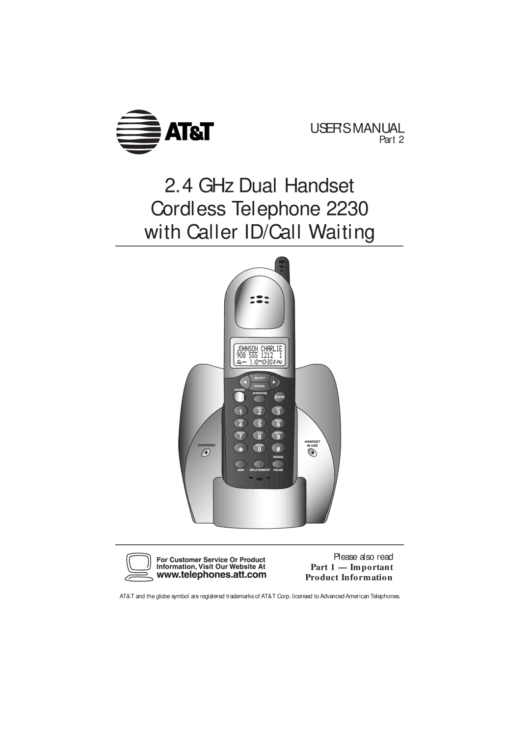 AT&T 2230 user manual With Caller ID/Call Waiting 