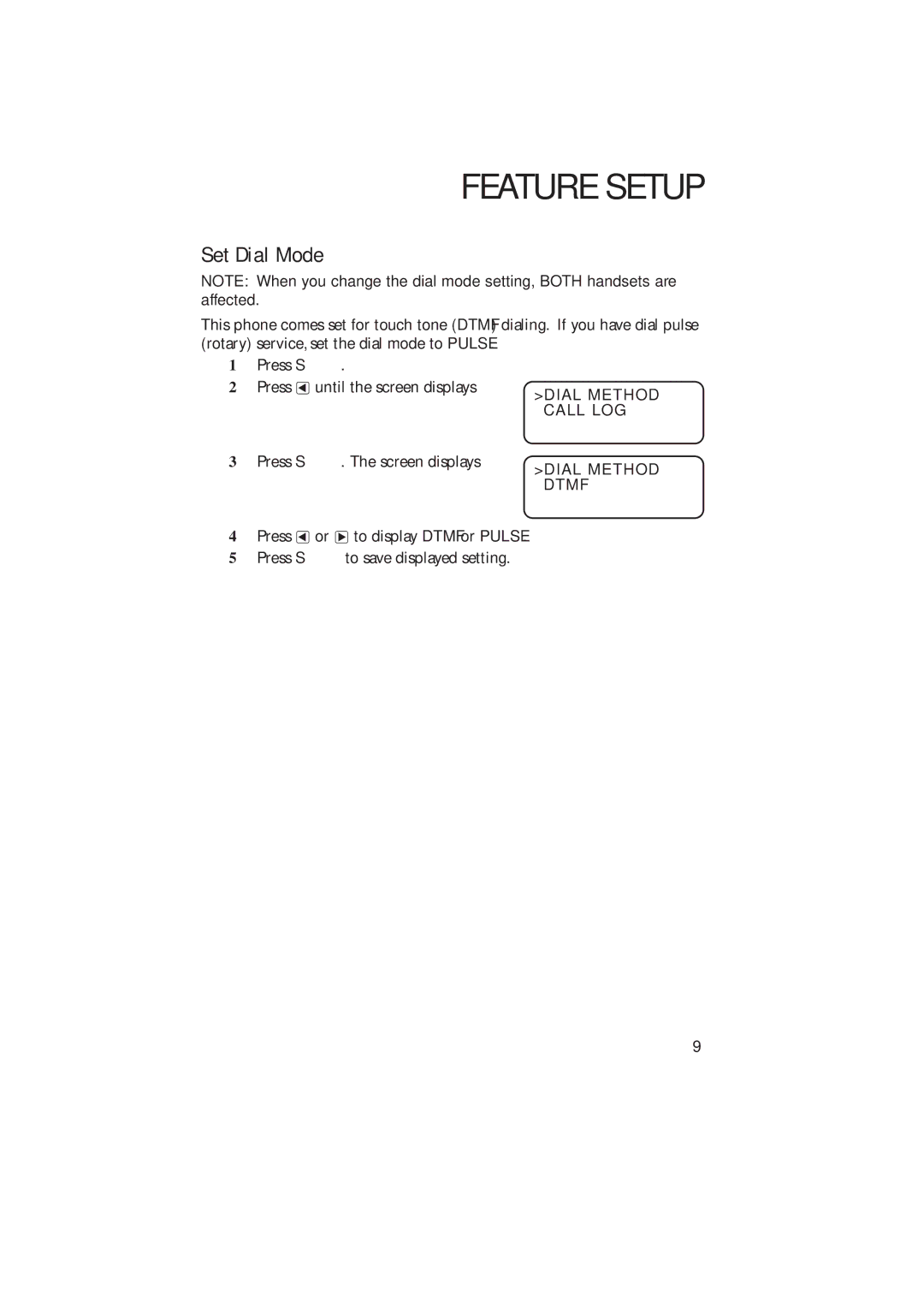 AT&T 2230 user manual Set Dial Mode 