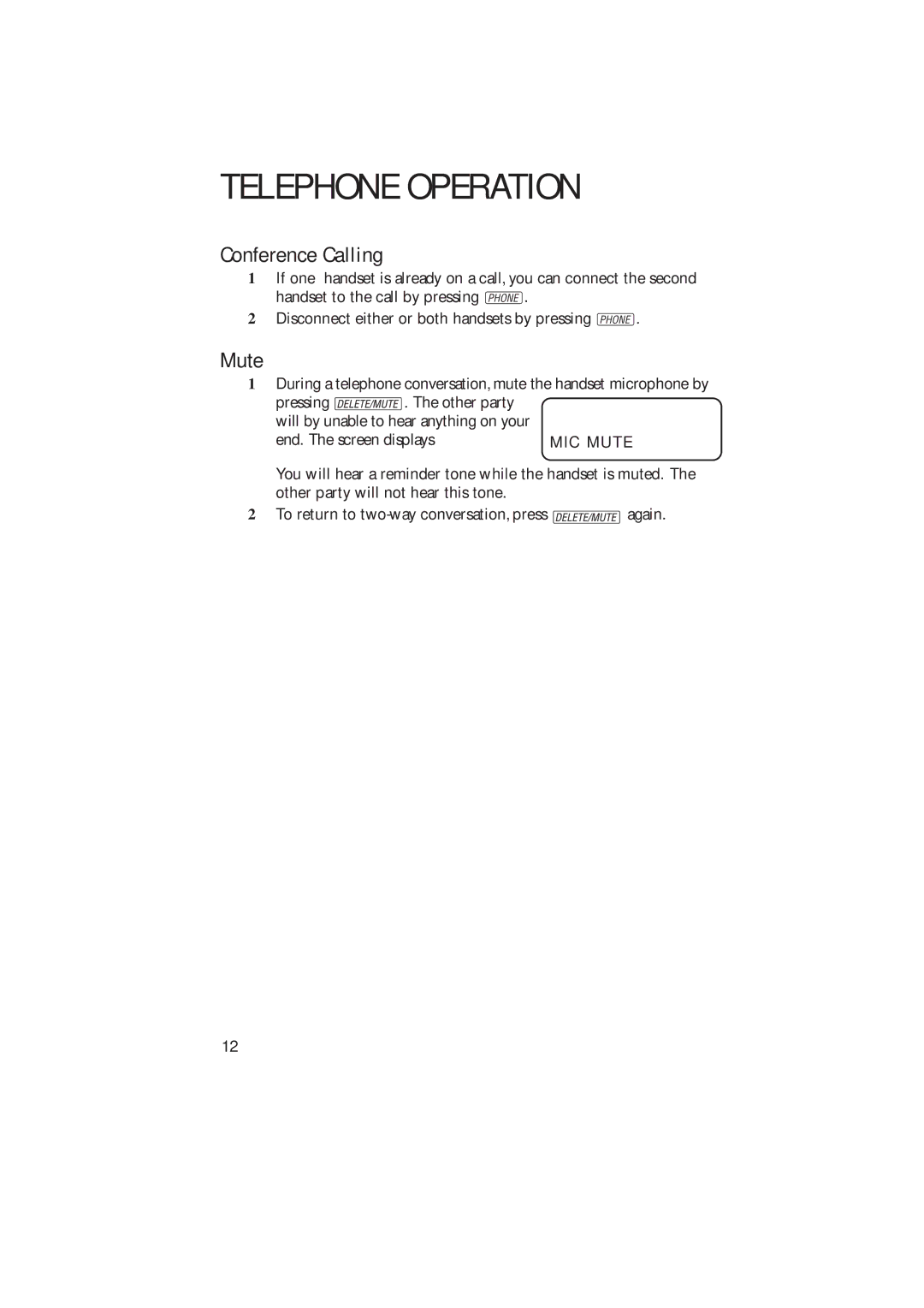 AT&T 2230 user manual Conference Calling, Mute 