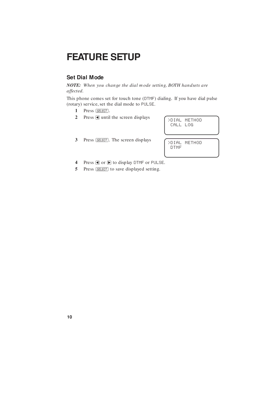 AT&T 2255 user manual Set Dial Mode 