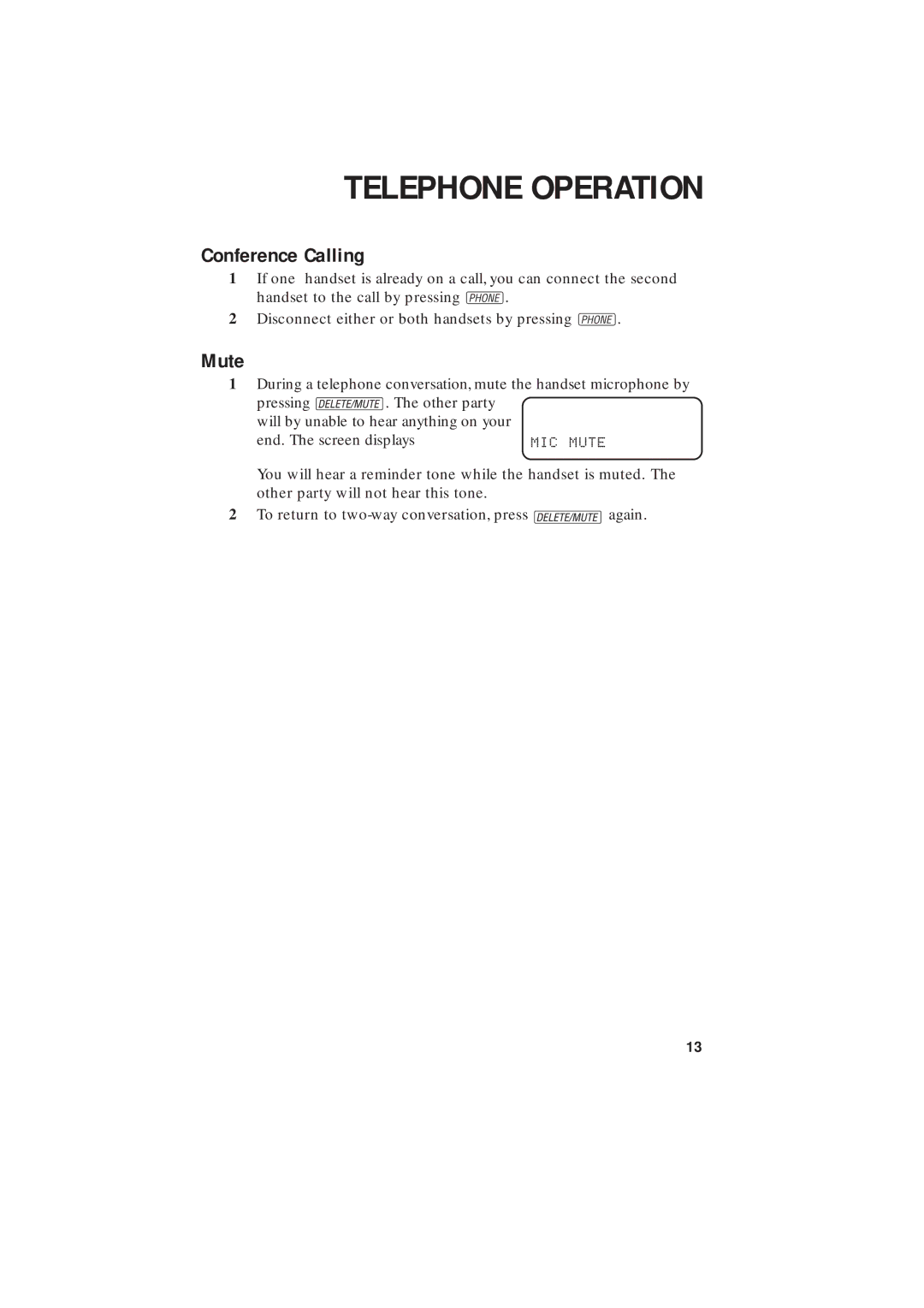 AT&T 2255 user manual Conference Calling, Mute 