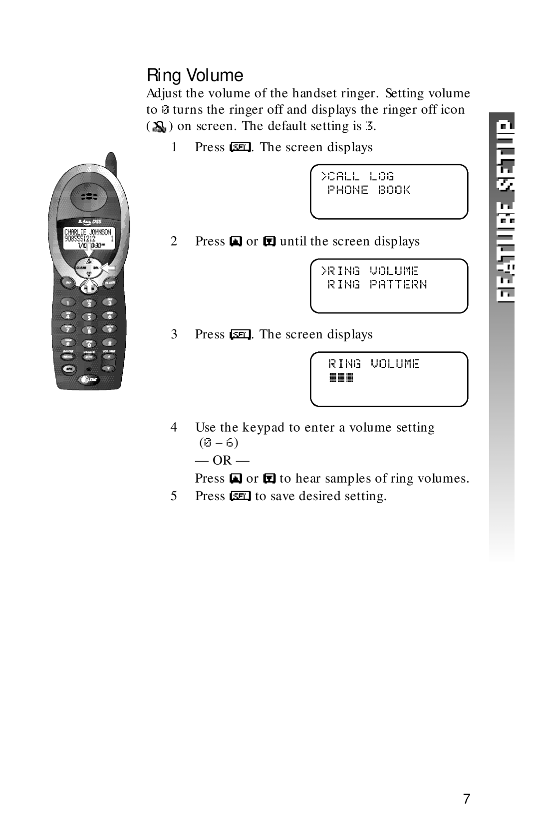 AT&T 2320 user manual Ring Volume 