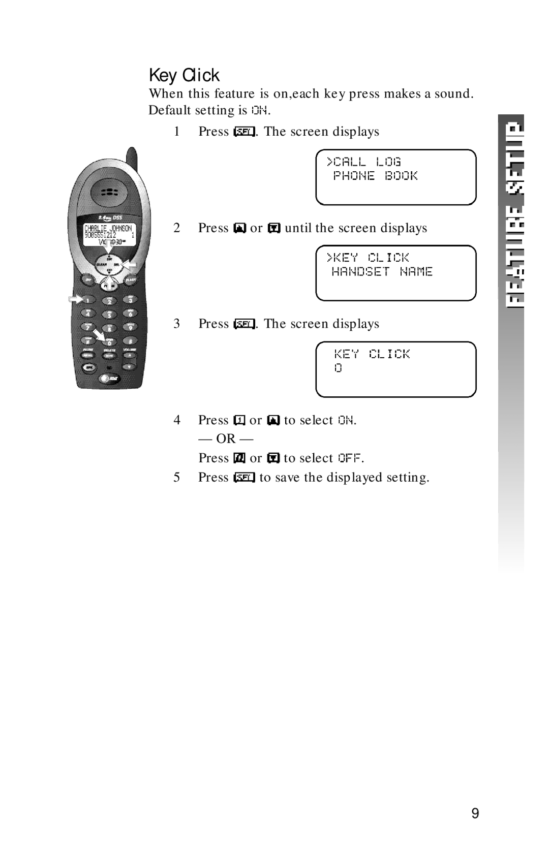 AT&T 2320 user manual Key Click 