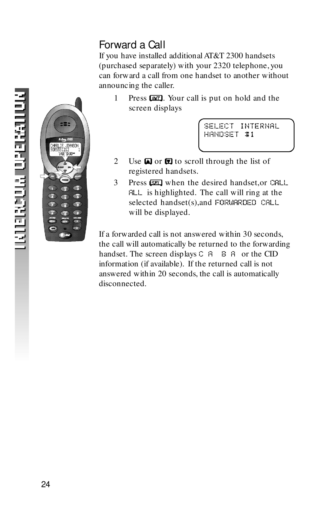 AT&T 2320 user manual Forward a Call 