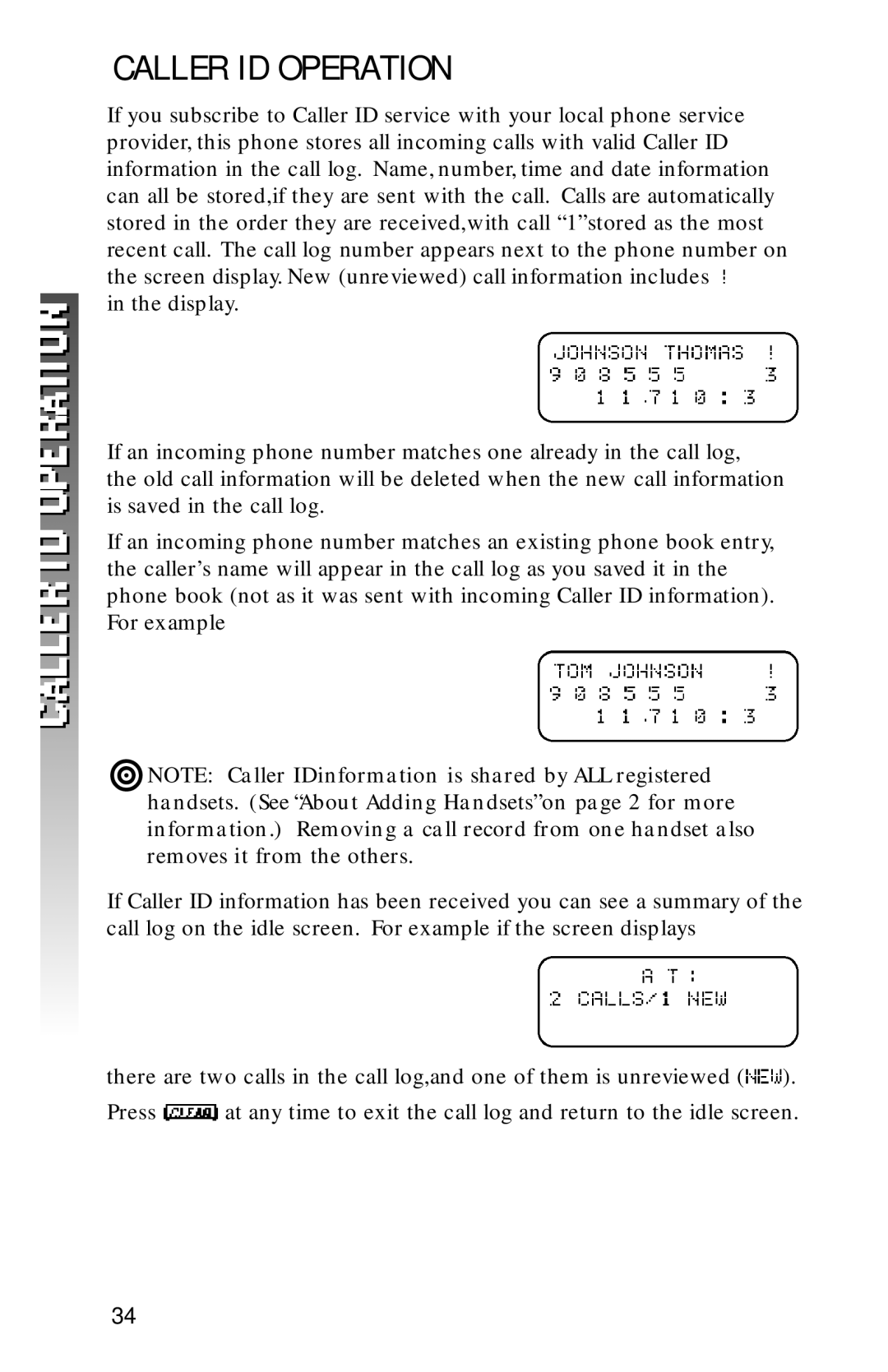 AT&T 2320 user manual Caller ID Operation 