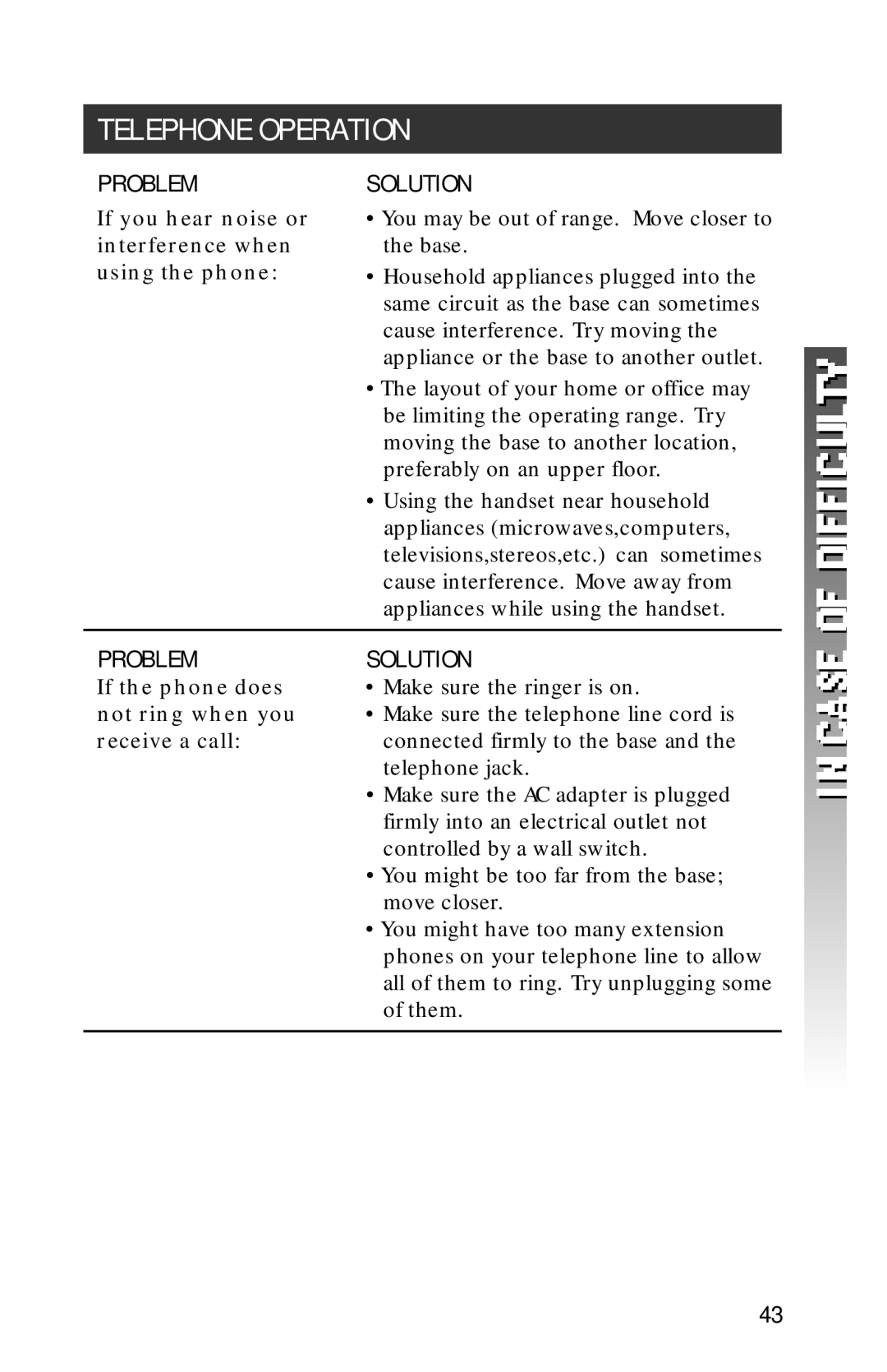 AT&T 2320 user manual If you hear noise or interference when using the phone 