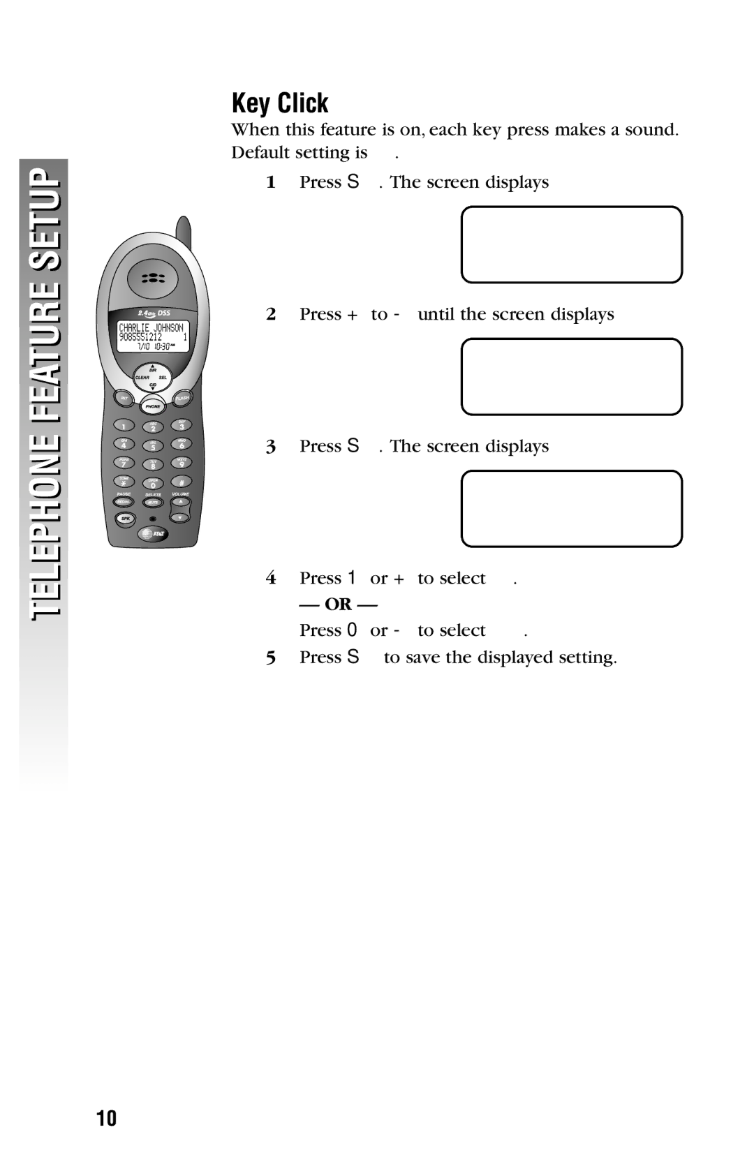 AT&T 2325/2365 user manual Key Click 