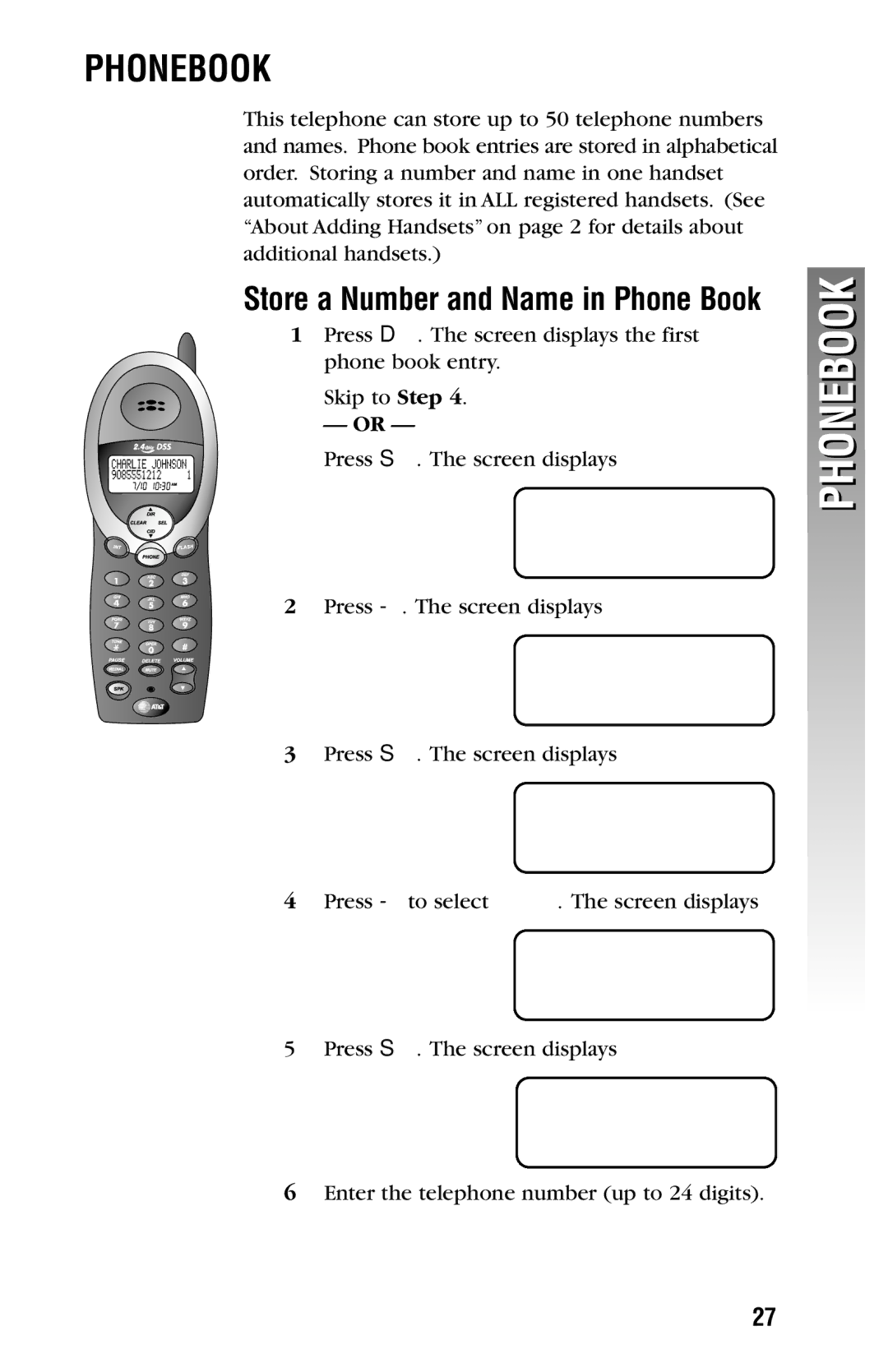 AT&T 2325/2365 user manual Phonebook 