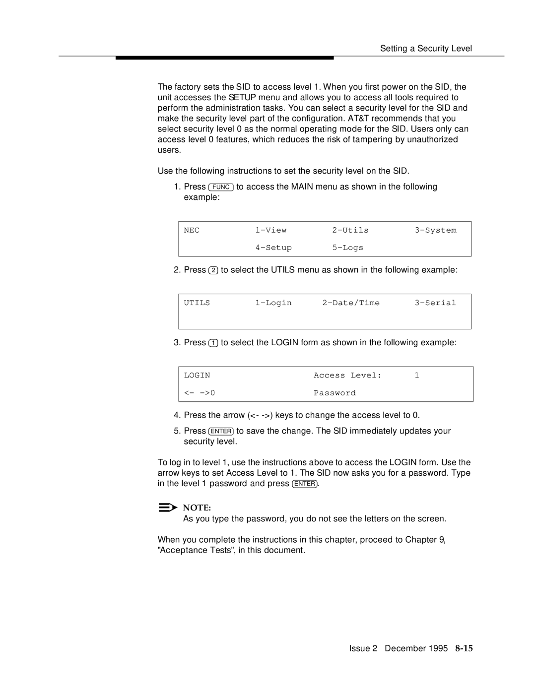 AT&T 2400 manual Login 