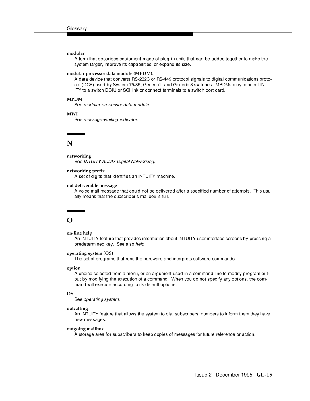 AT&T 2400 Modular processor data module Mpdm, Networking prefix, Not deliverable message, On-line help, Option 