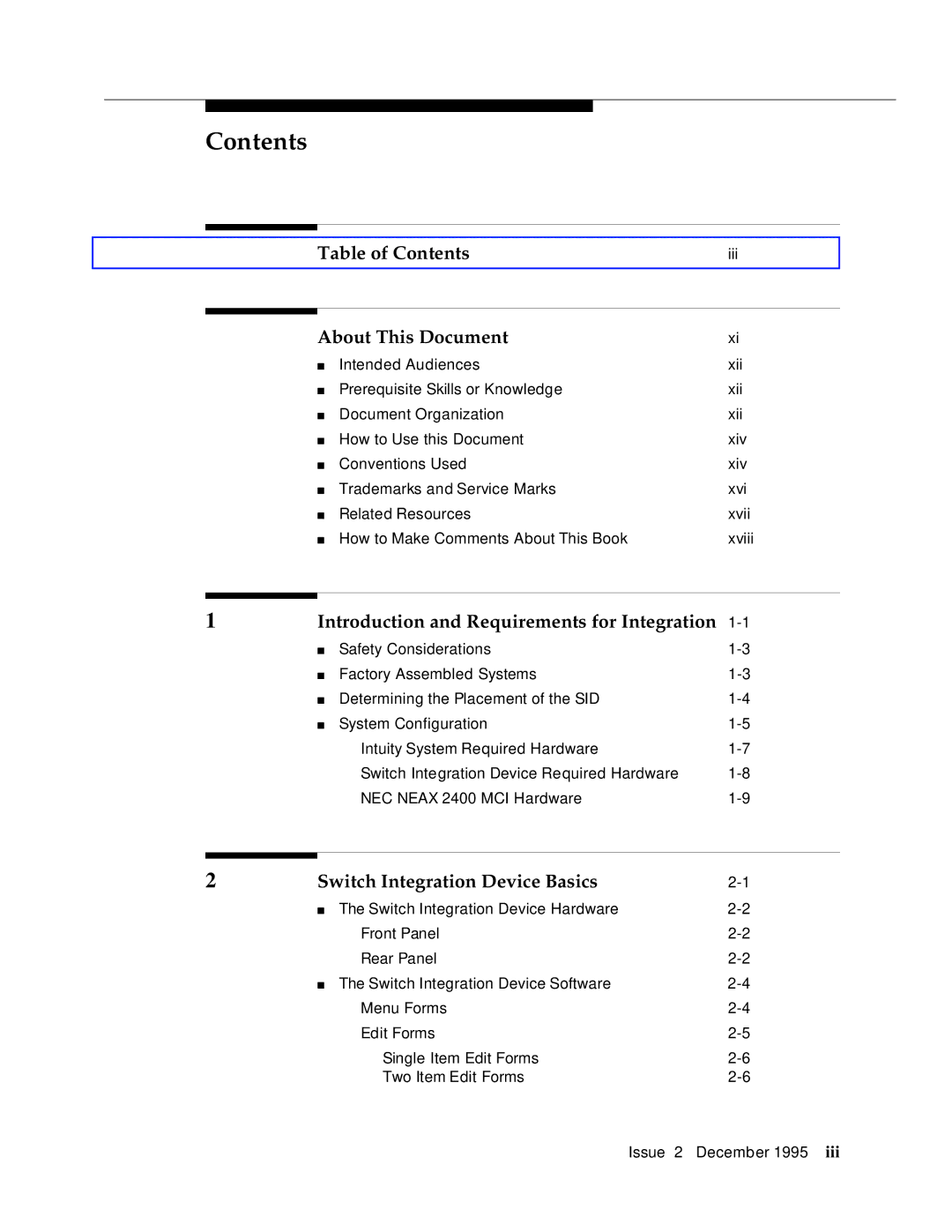 AT&T 2400 manual Contents 