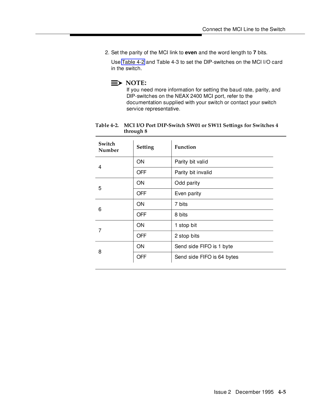 AT&T 2400 manual Parity bit valid 