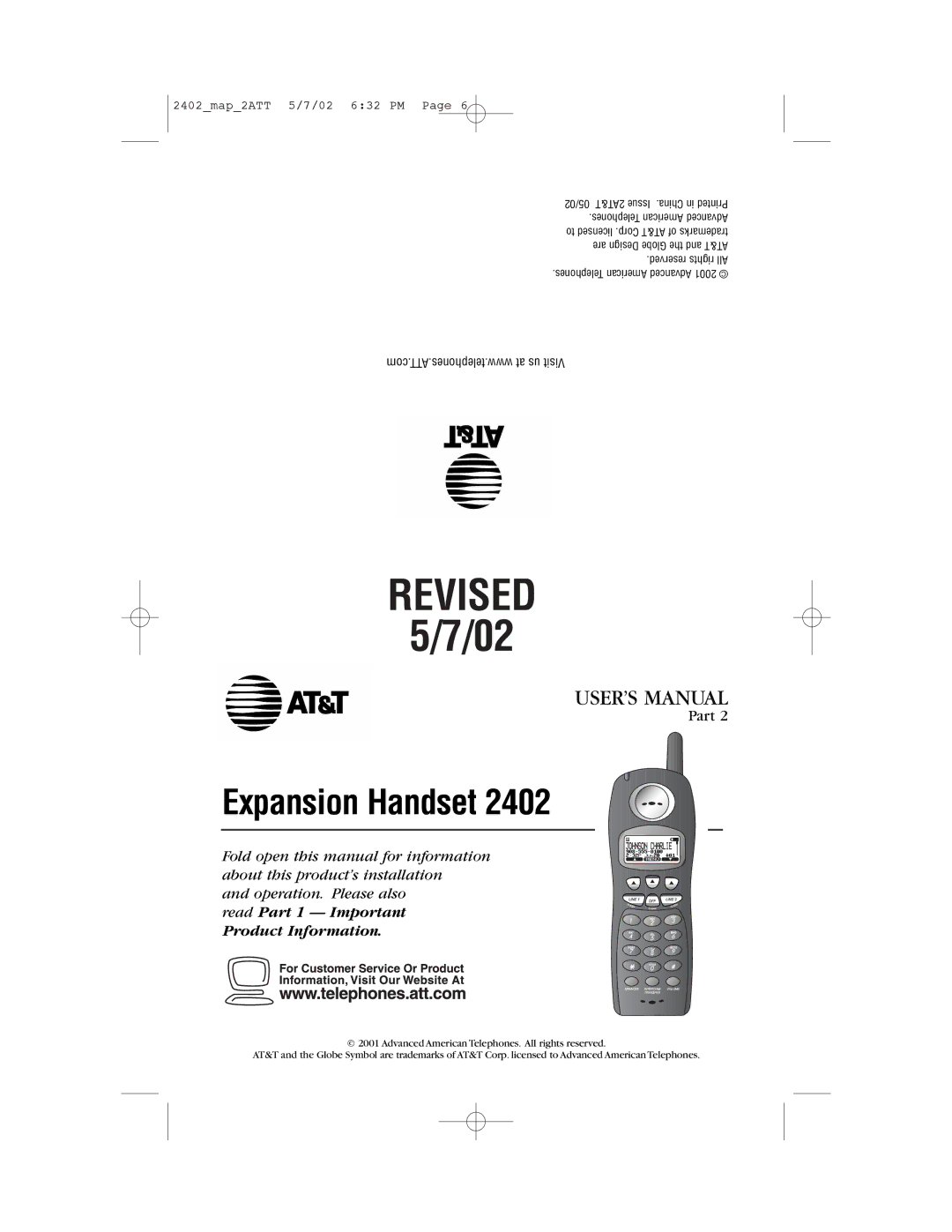 AT&T 2402 user manual Revised 