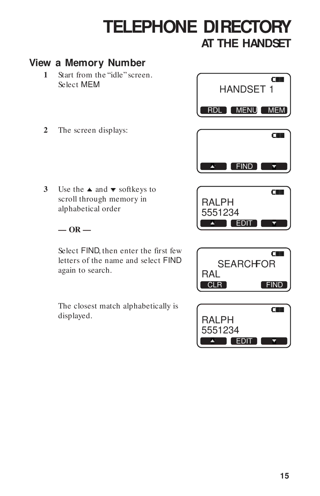 AT&T 2440 user manual View a Memory Number 