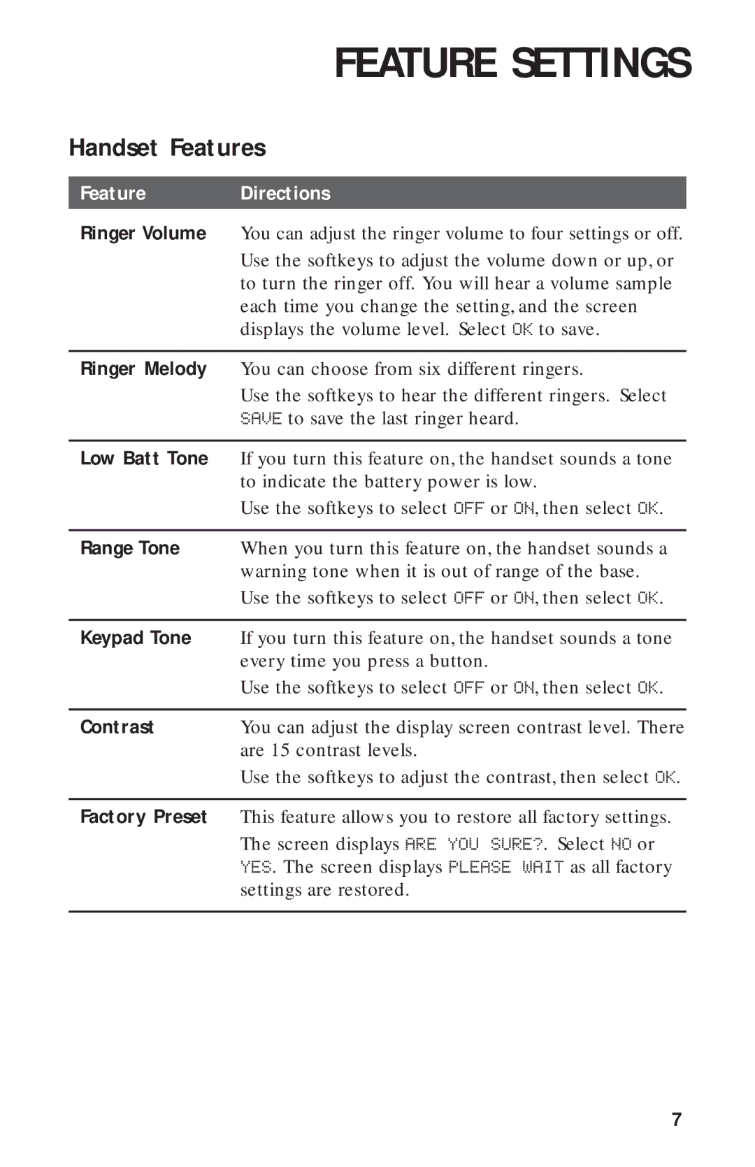 AT&T 2440 user manual Handset Features 