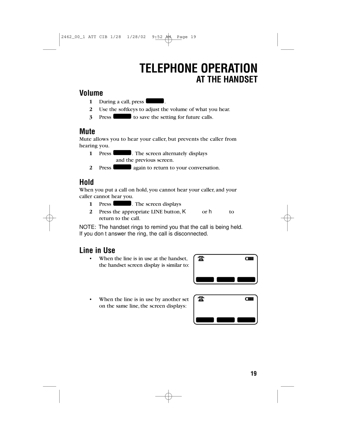 AT&T 2462 user manual Volume 