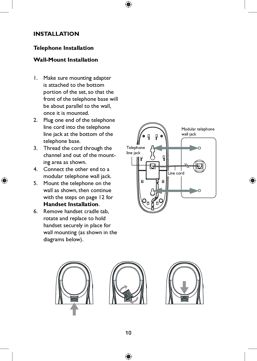 AT&T 265 user manual Telephone Installation Wall-Mount Installation 