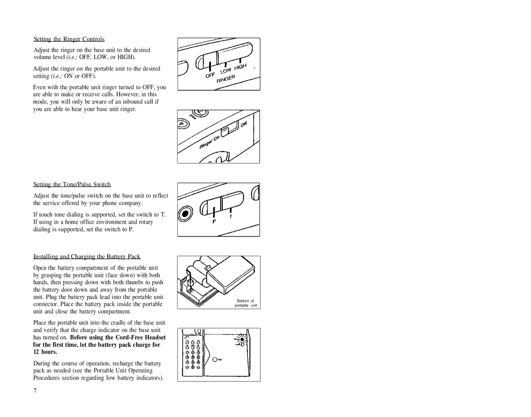 AT&T 2U20 manual Bottom of portable unit 