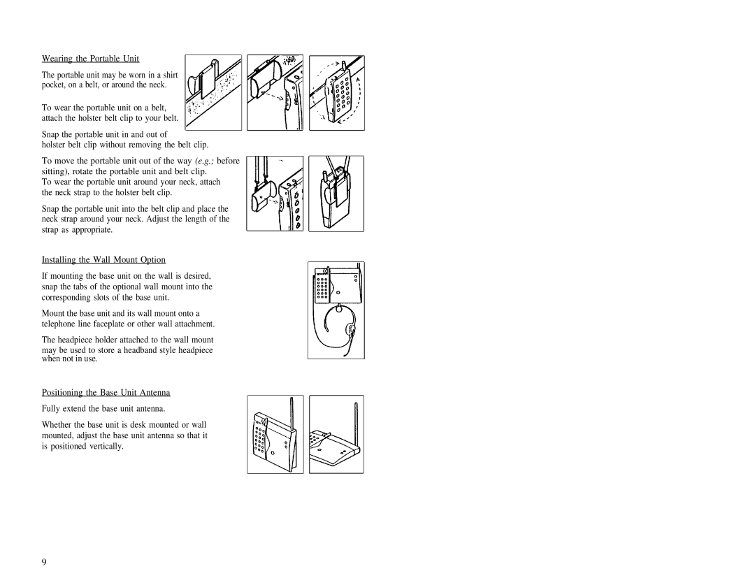 AT&T 2U20 manual Wearing the Portable Unit 