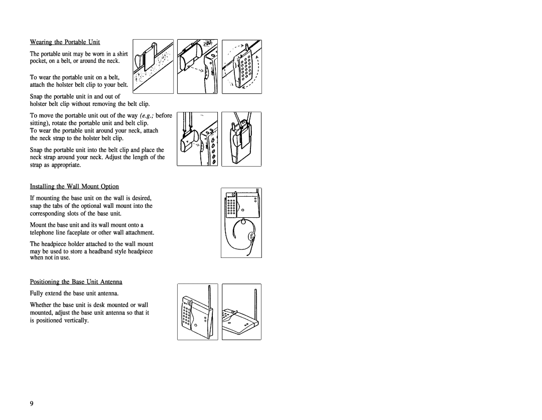 AT&T 2U20 manual Wearing the Portable Unit 