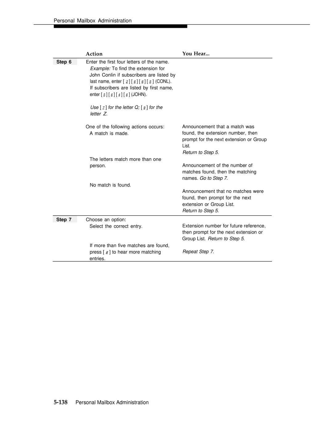 AT&T 3 manual Use 7 for the letter Q 9 for the letter Z, Names. Go to Step, Group List. Return to Step 