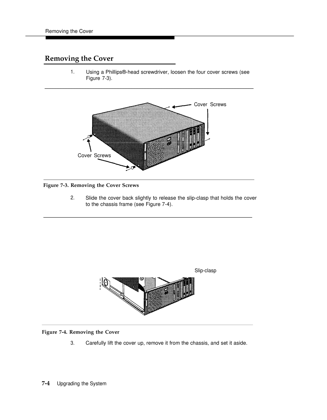 AT&T 3 manual Removing the Cover Screws 