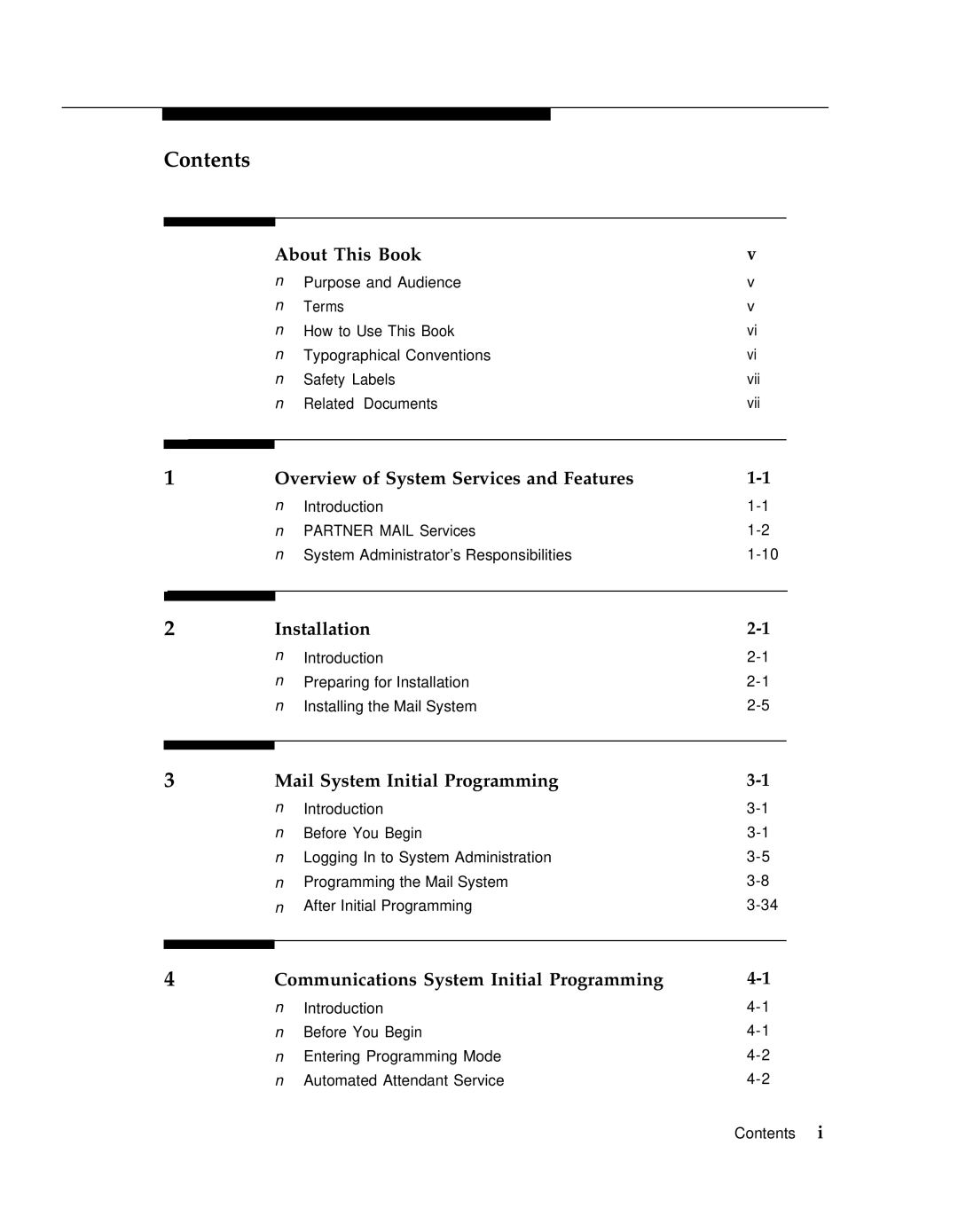 AT&T 3 manual Contents 