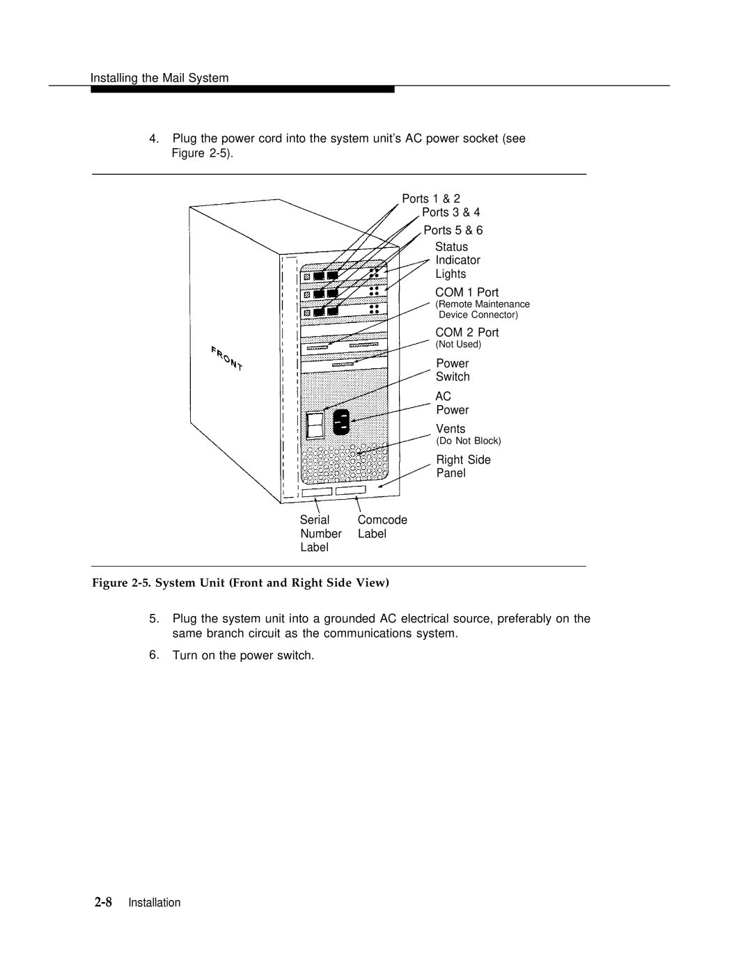 AT&T 3 manual System Unit Front and Right Side View 