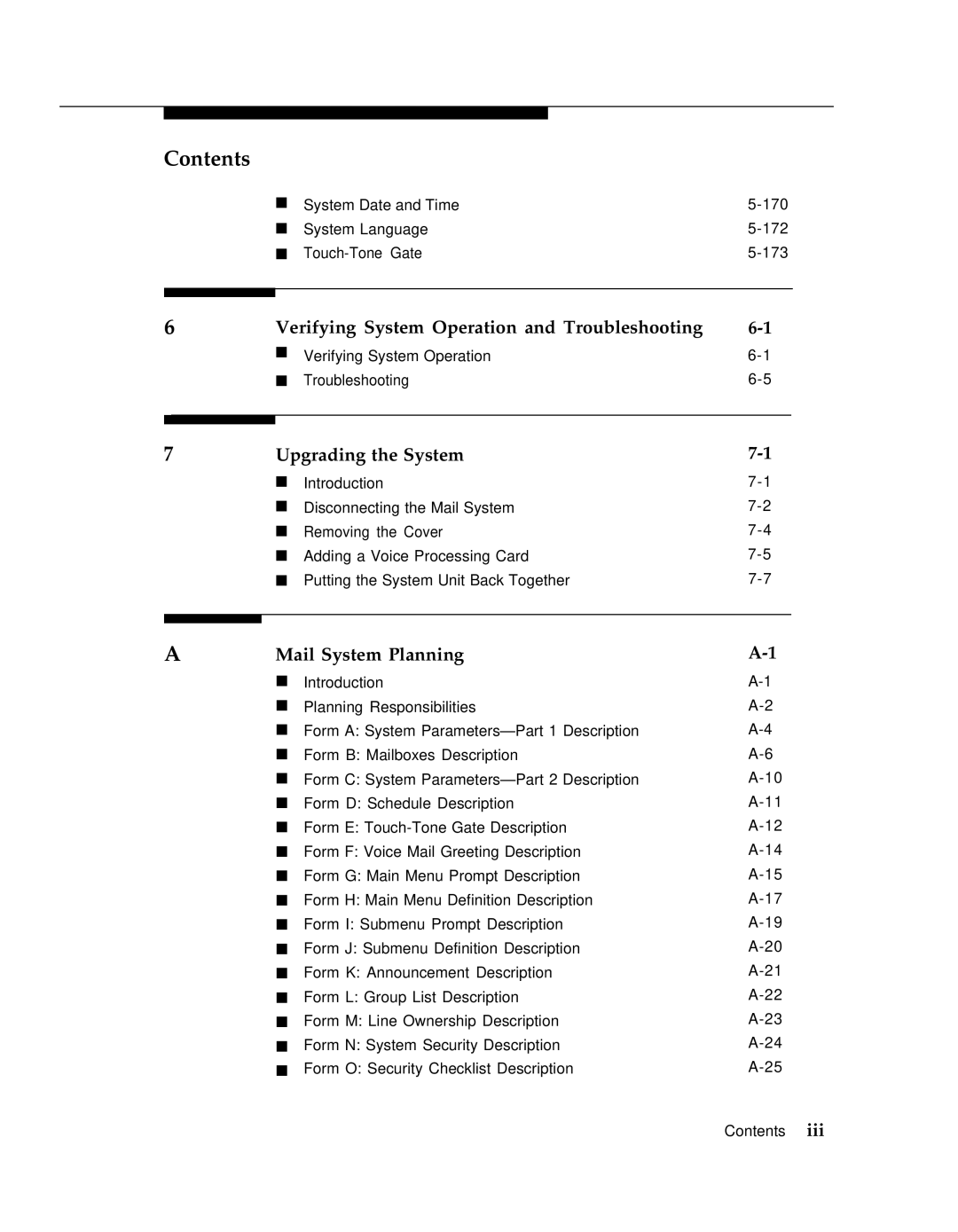 AT&T 3 manual Verifying System Operation and Troubleshooting, Upgrading the System, Mail System Planning 