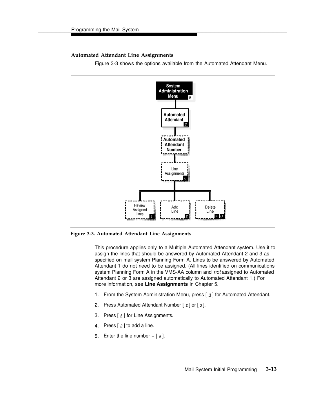 AT&T 3 manual Automated Attendant Line Assignments 