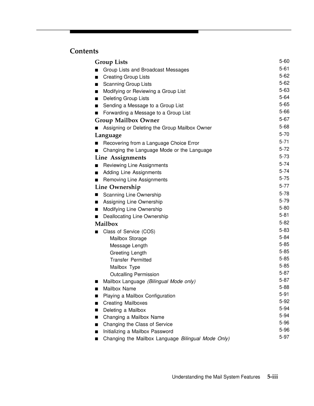 AT&T 3 manual Group Lists, Group Mailbox Owner, Language, Line Assignments, Line Ownership 