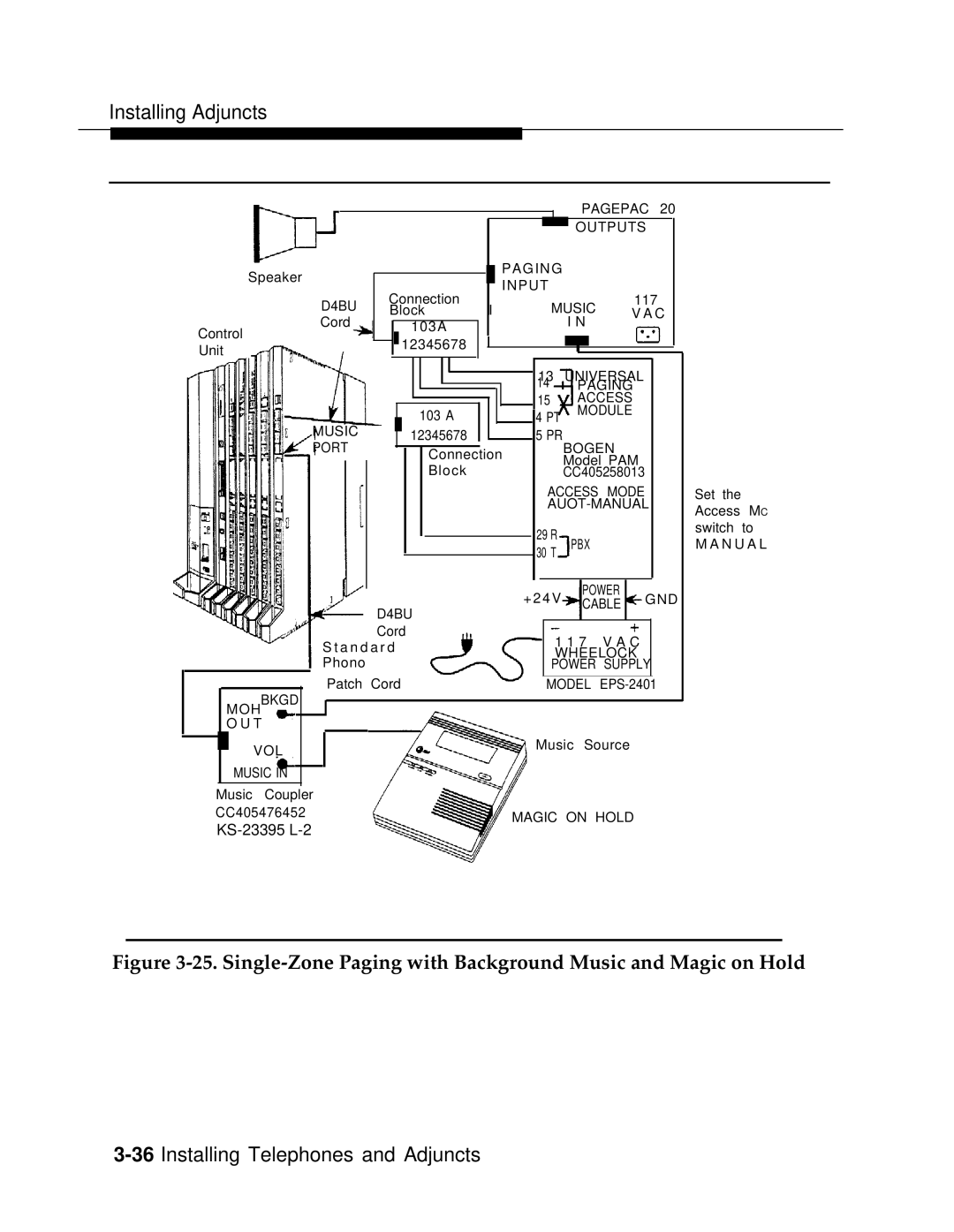 AT&T 3.0 manual 36Installing Telephones and Adjuncts 