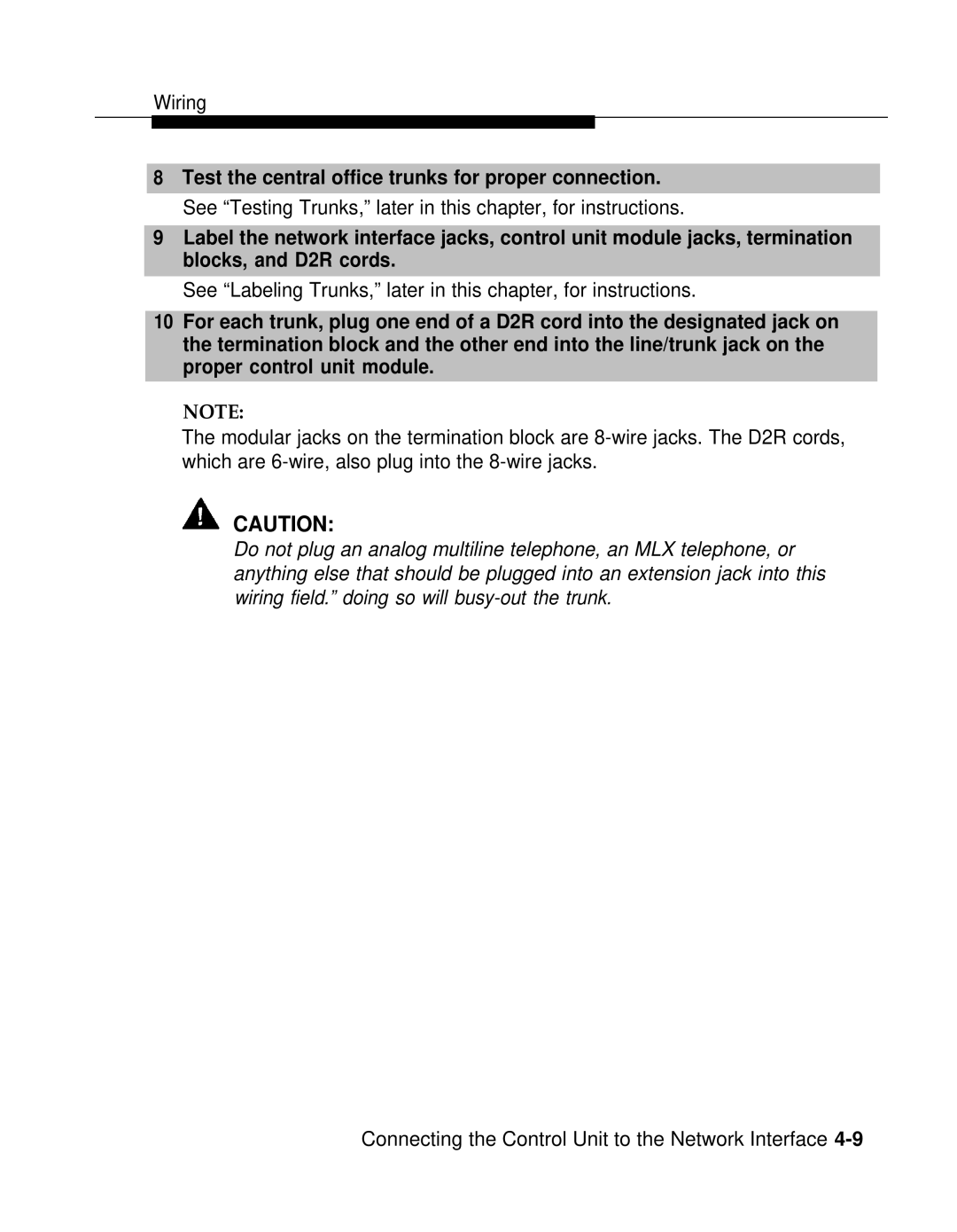 AT&T 3.0 manual See Labeling Trunks, later in this chapter, for instructions 