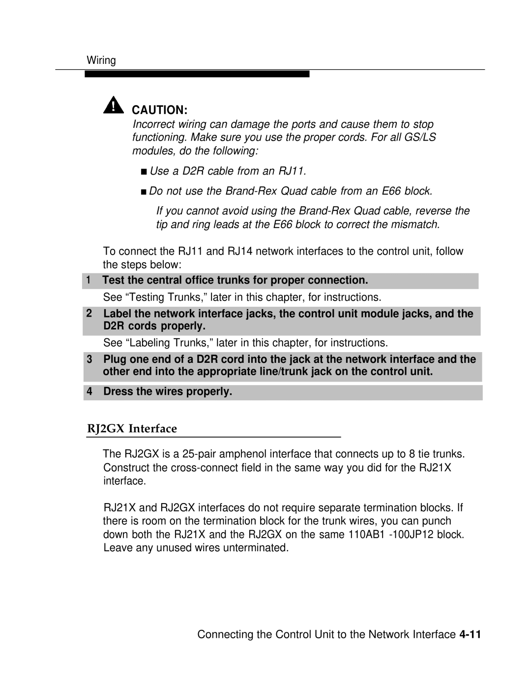 AT&T 3.0 manual RJ2GX Interface 