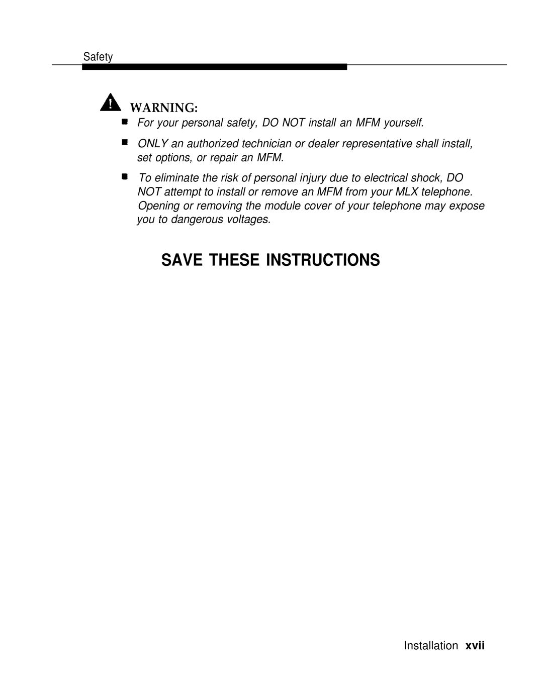 AT&T 3.0 manual Safety 