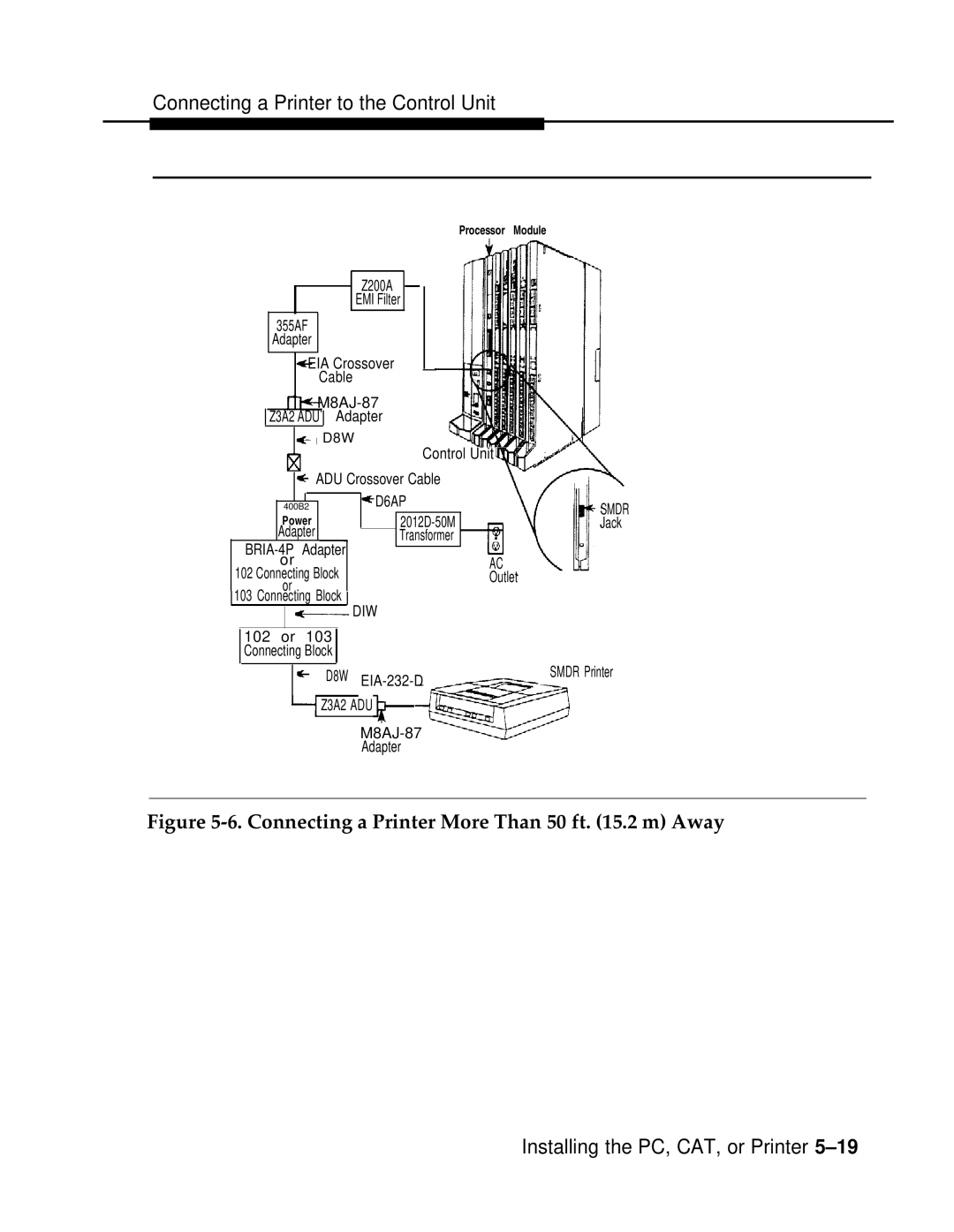 AT&T 3.0 manual Connecting a Printer More Than 50 ft .2 m Away 