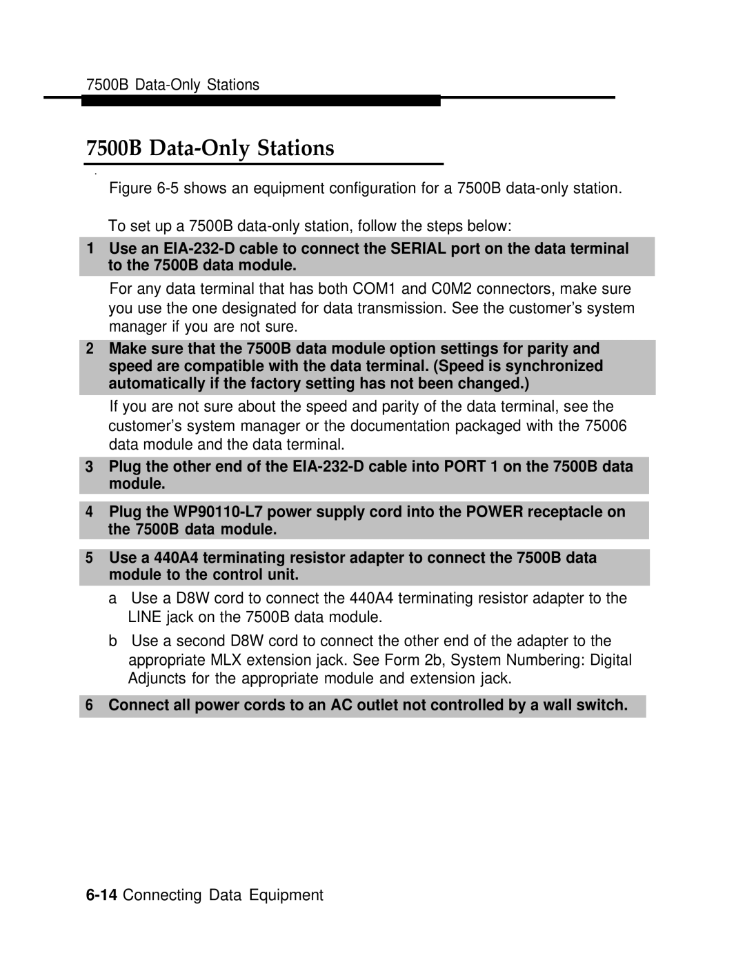 AT&T 3.0 manual 7500B Data-Only Stations 