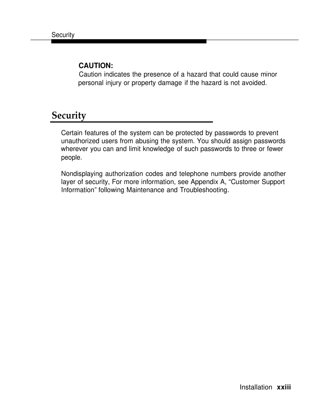 AT&T 3.0 manual Security 