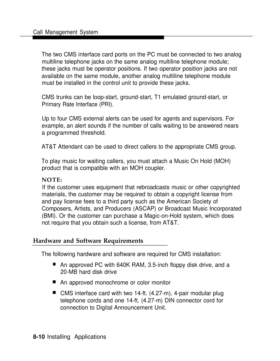 AT&T 3.0 manual Hardware and Software Requirements 