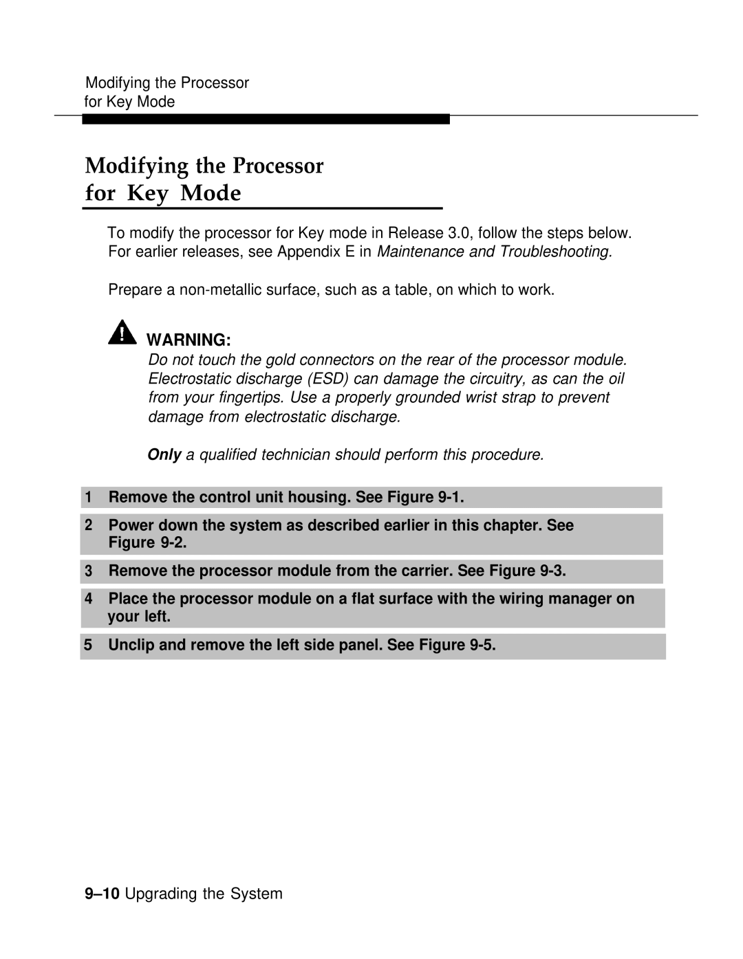 AT&T 3.0 manual Modifying the Processor For Key Mode 