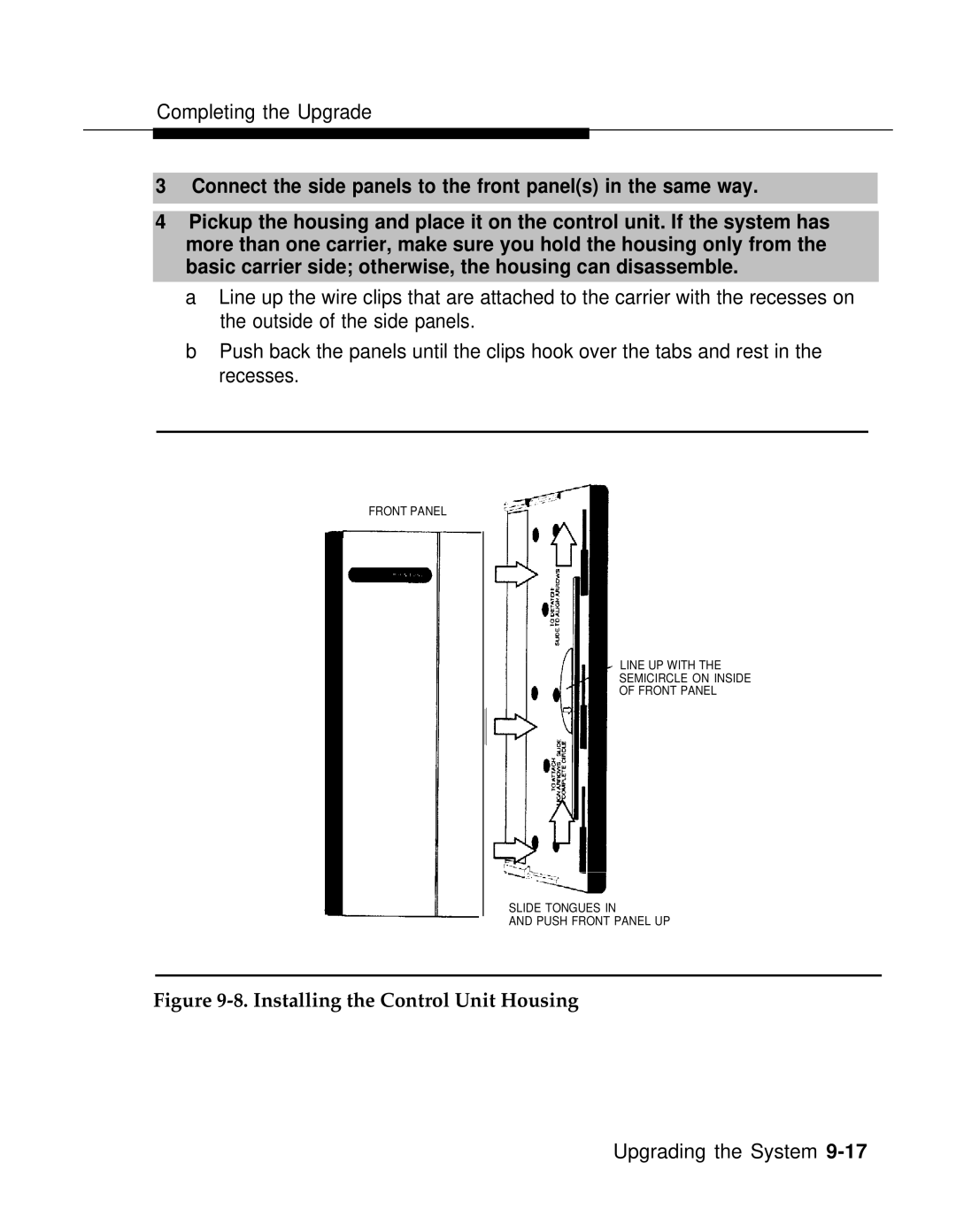 AT&T 3.0 manual Installing the Control Unit Housing 